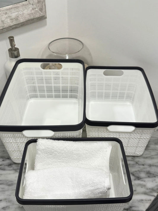 CESTOS ORGANIZADORES BLANCOS SET X 3