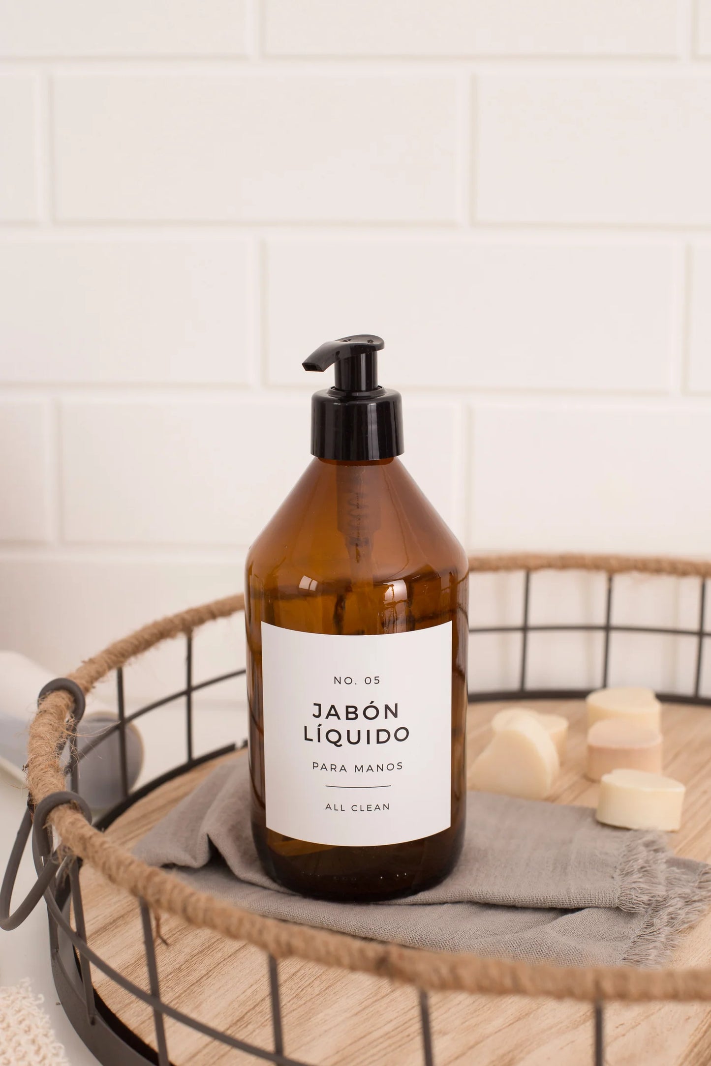 DISPENSADOR DE JABÓN LÍQUIDO ÁMBAR. SET 2 UND X 500ML