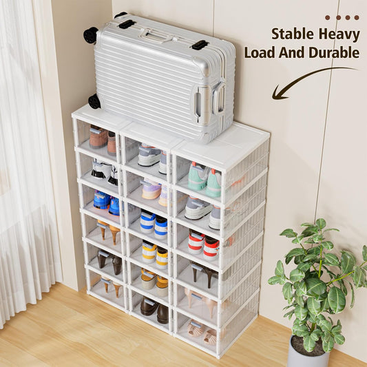 ZAPATERA PLÁSTICA CON COMPUERTA CRÍLICA P/6 PARES