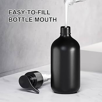 DISPENSADOR DE JABÓN LÍQUIDO NEGRO. SET 2 UNIDADES X 500ML