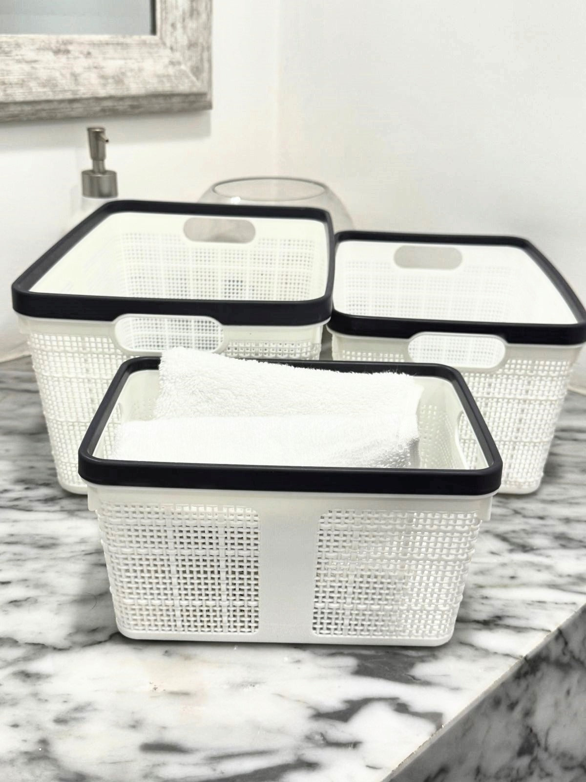 CESTOS ORGANIZADORES BLANCOS SET X 3