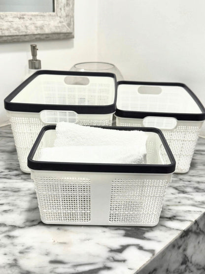 CESTOS ORGANIZADORES BLANCOS SET X 3
