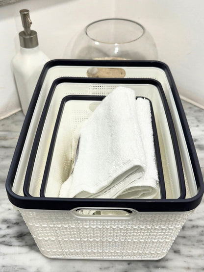 CESTOS ORGANIZADORES BLANCOS SET X 3