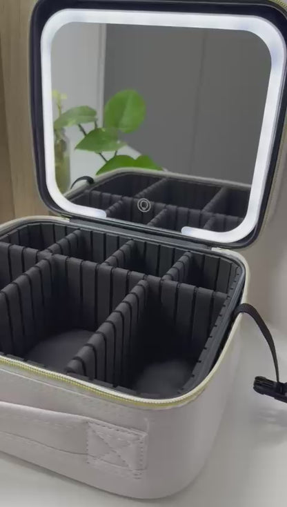 NECESER ORGANIZADOR CON ESPEJO Y LUZ LED TACTIL